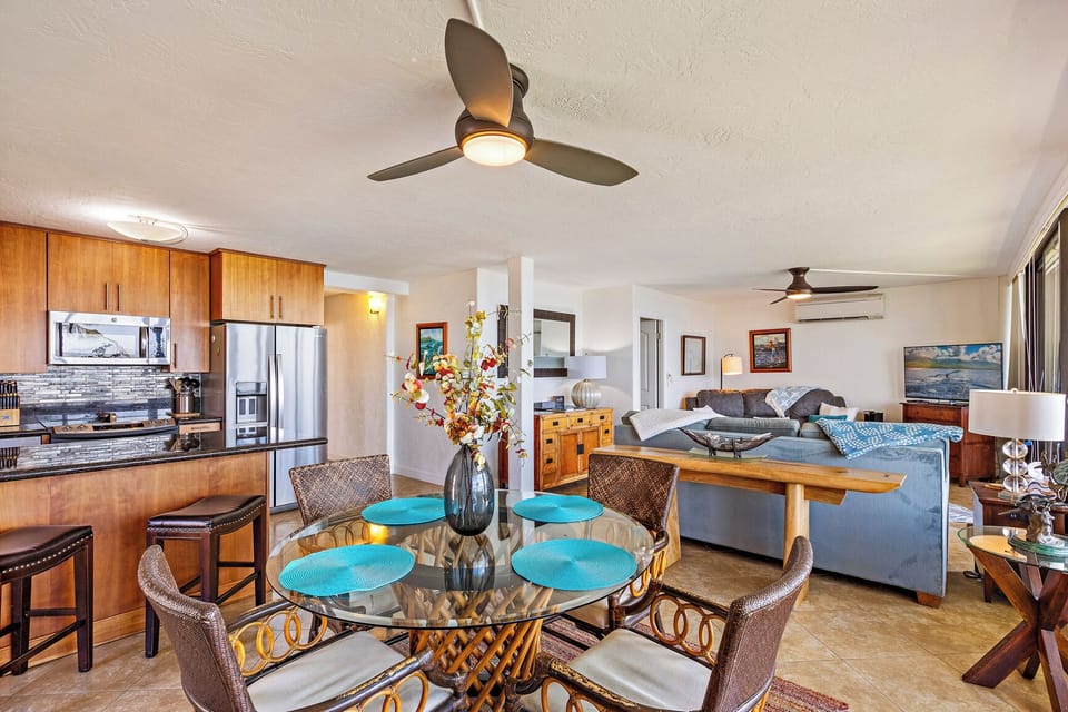 Spacious eating area
