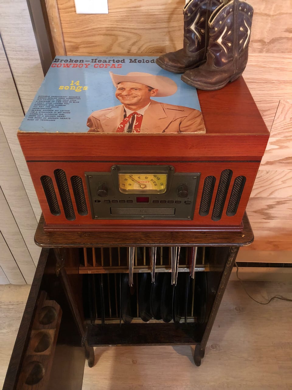 Stereo with Record player, Radio and Cassette player
