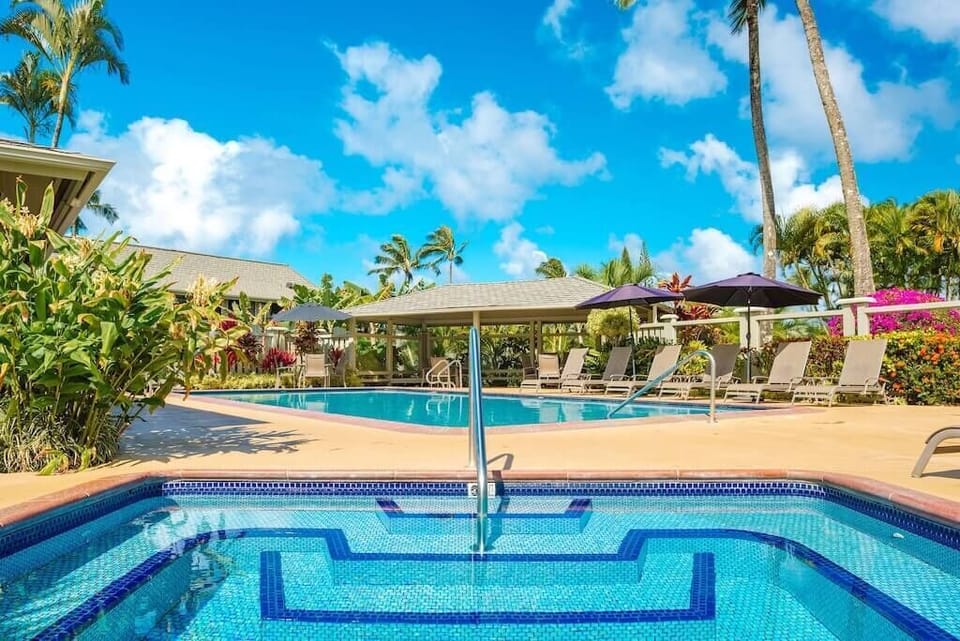 Resort Jacuzzi just steps away from the condo