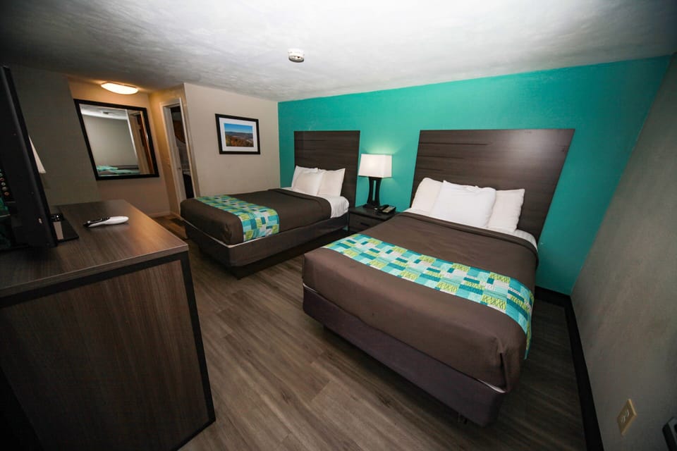 Room, 2 Double Beds, Non Smoking | Desk, iron/ironing board (on request), WiFi (free), alarm clocks