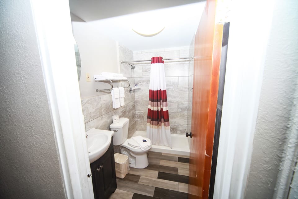 Shower, free toiletries, hair dryer (on request), towels