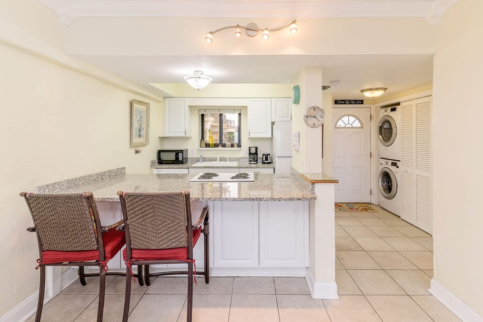 Bar stools at kitchen counter