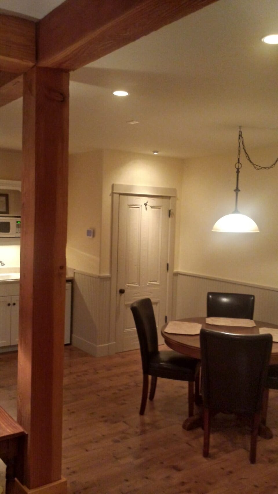 Door to shower, water closet, laundry and back door.