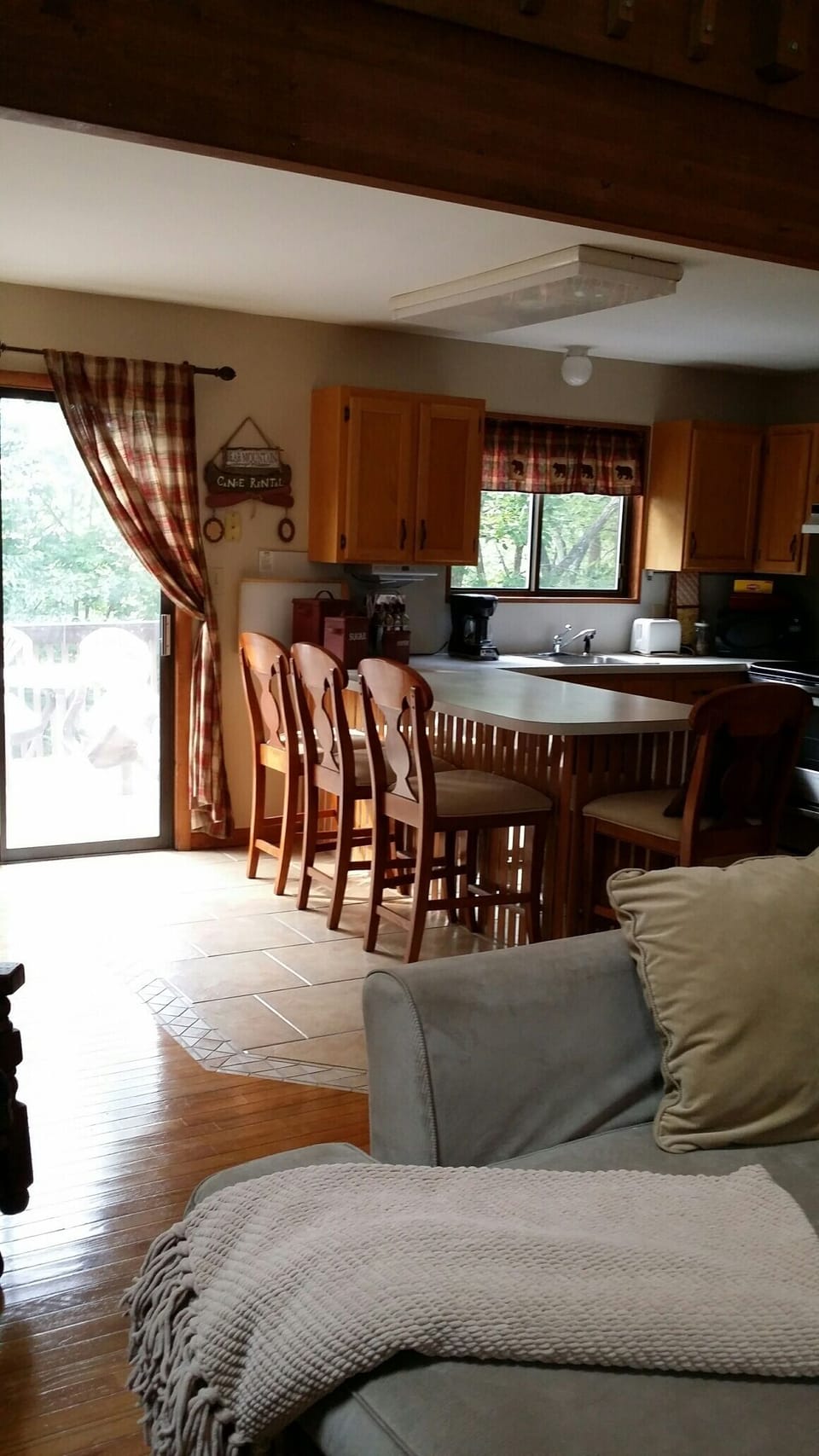 view to kitchen from living room 