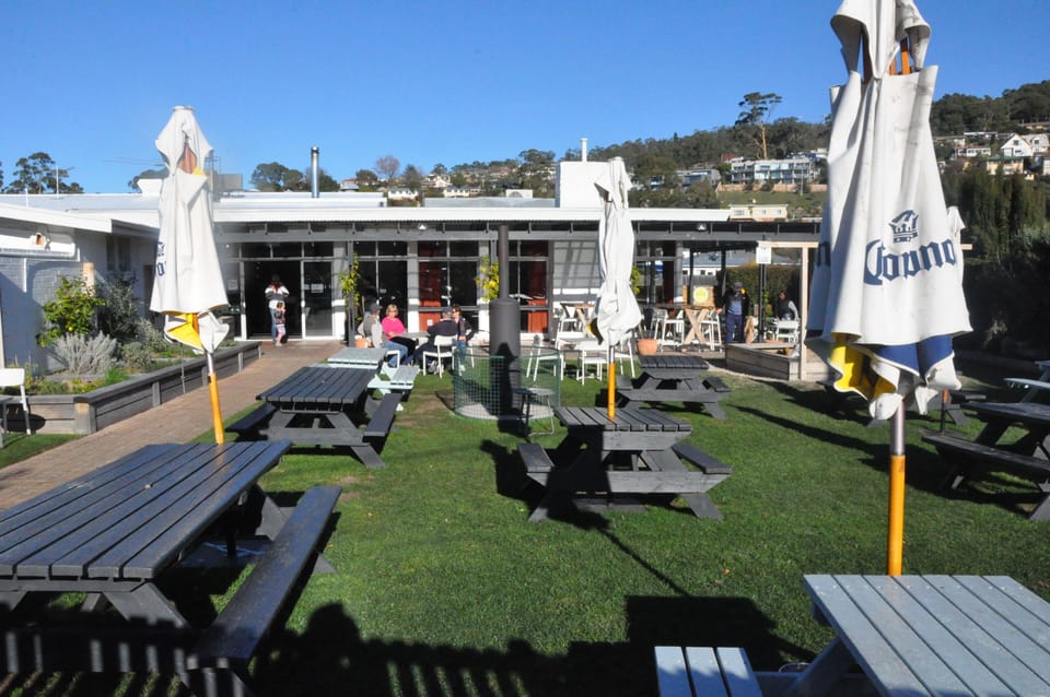 Sunday afternoon music in the beer garden, Salty Dog Hotel. Quiet and classy