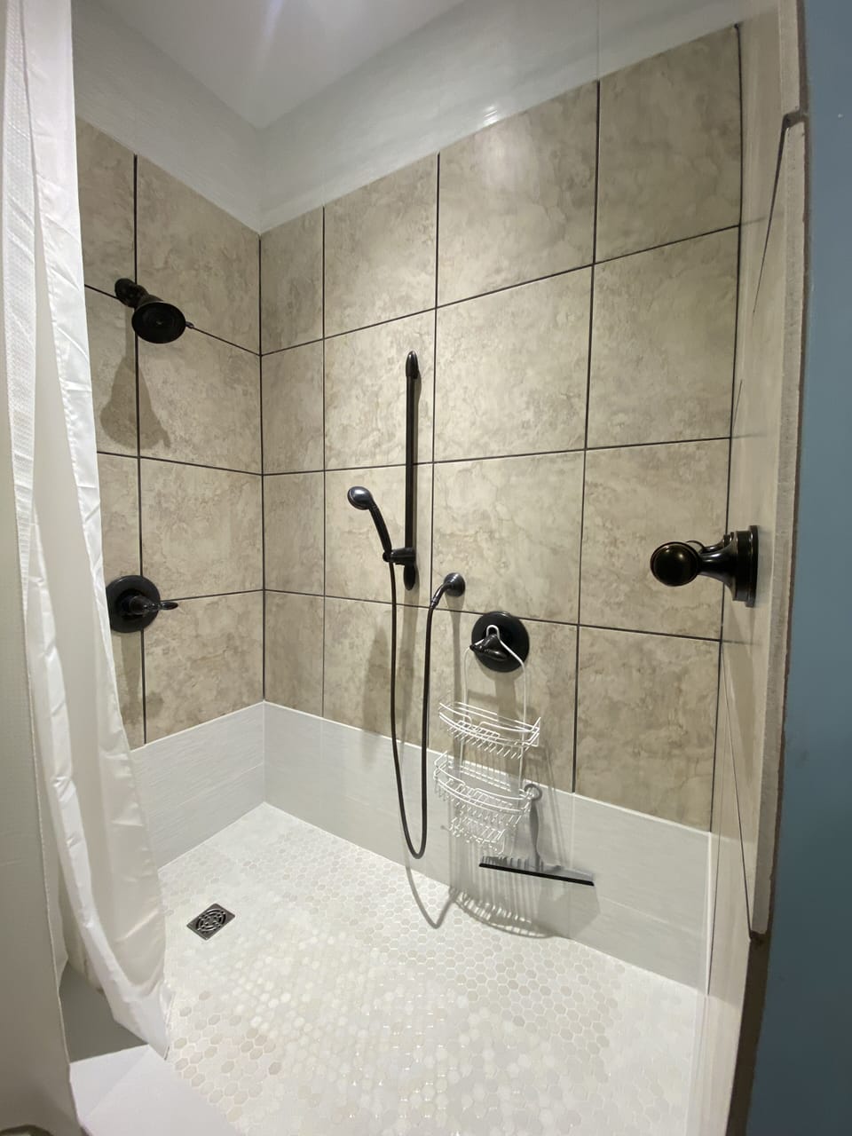 Newly renovated, walk-in shower