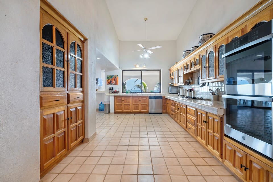 Modern appliances and a massive kitchen