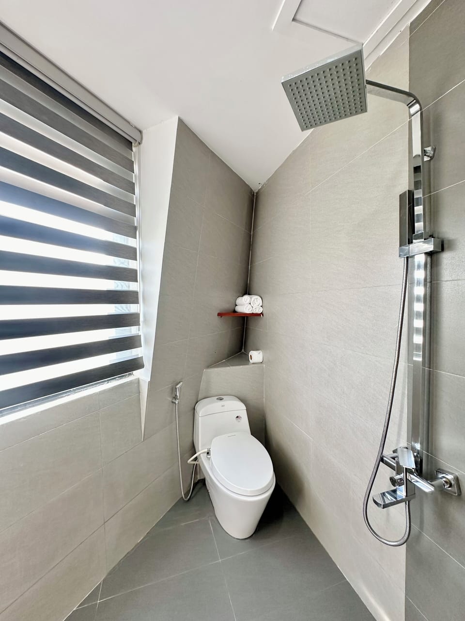Panoramic Double Room | Bathroom | Designer toiletries, hair dryer, slippers, towels