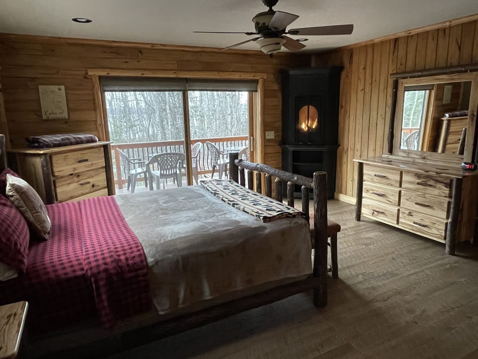Main floor--master suite with corner gas fireplace.