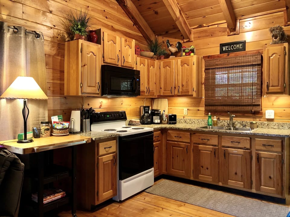 Wider view of kitchen space