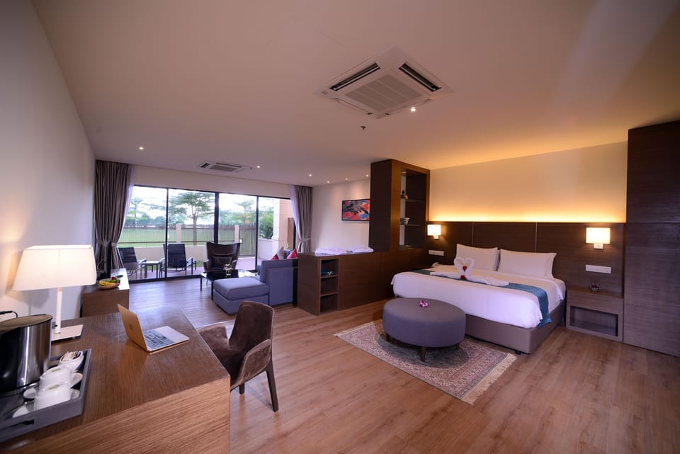 Memory foam beds, minibar, in-room safe, laptop workspace