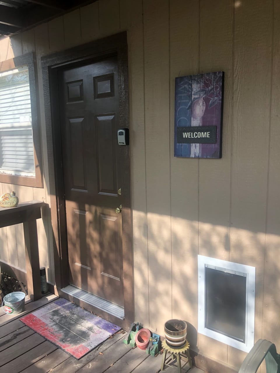 Home is pet friendly. Dog door for your 4-legged family.
