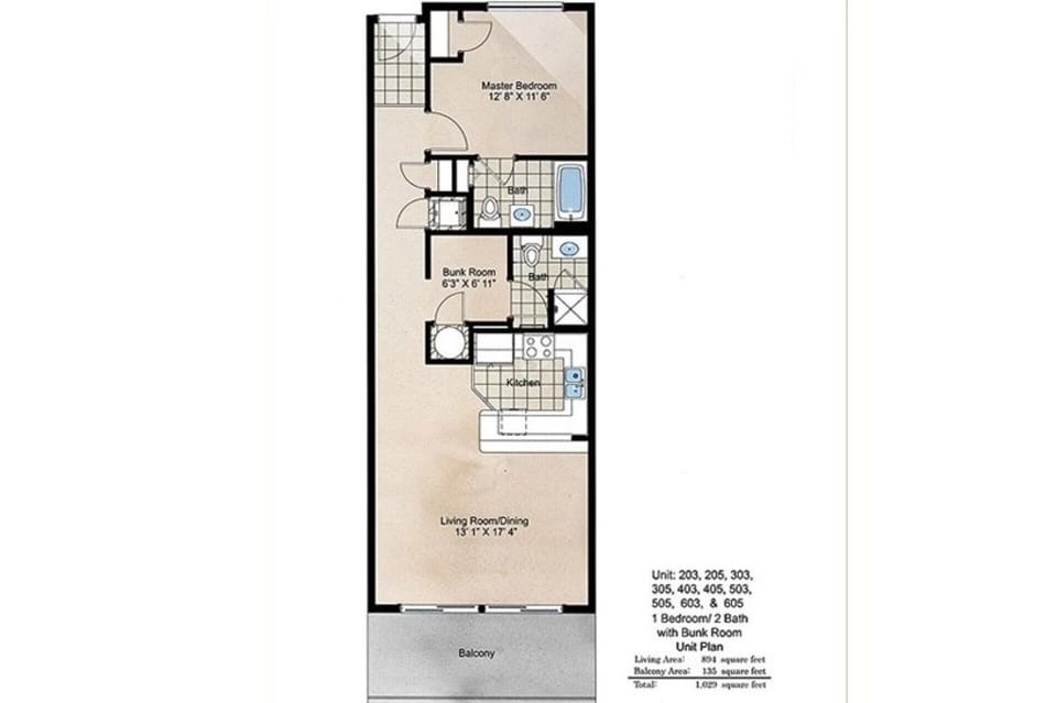 Destin West Gulfside #603: Floor Plan