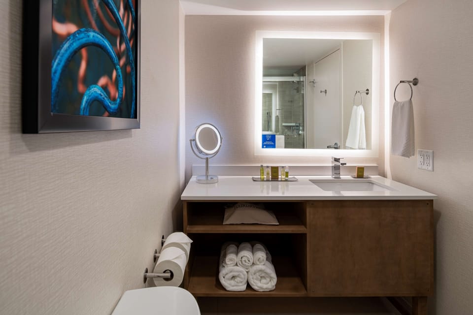 In-room safe, desk, laptop workspace, blackout drapes