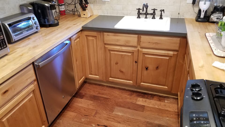 New countertop and full-size dishwasher