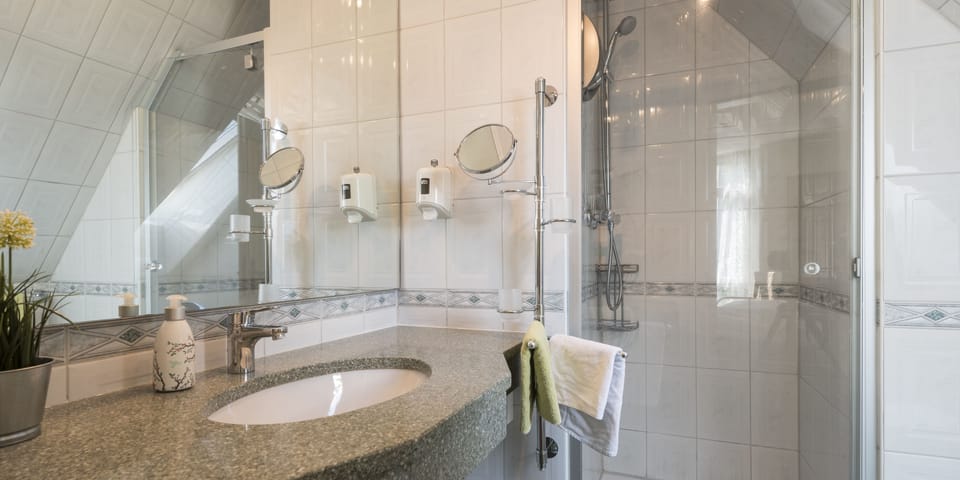 Basic Double Room | Bathroom | Shower, hair dryer, towels, soap