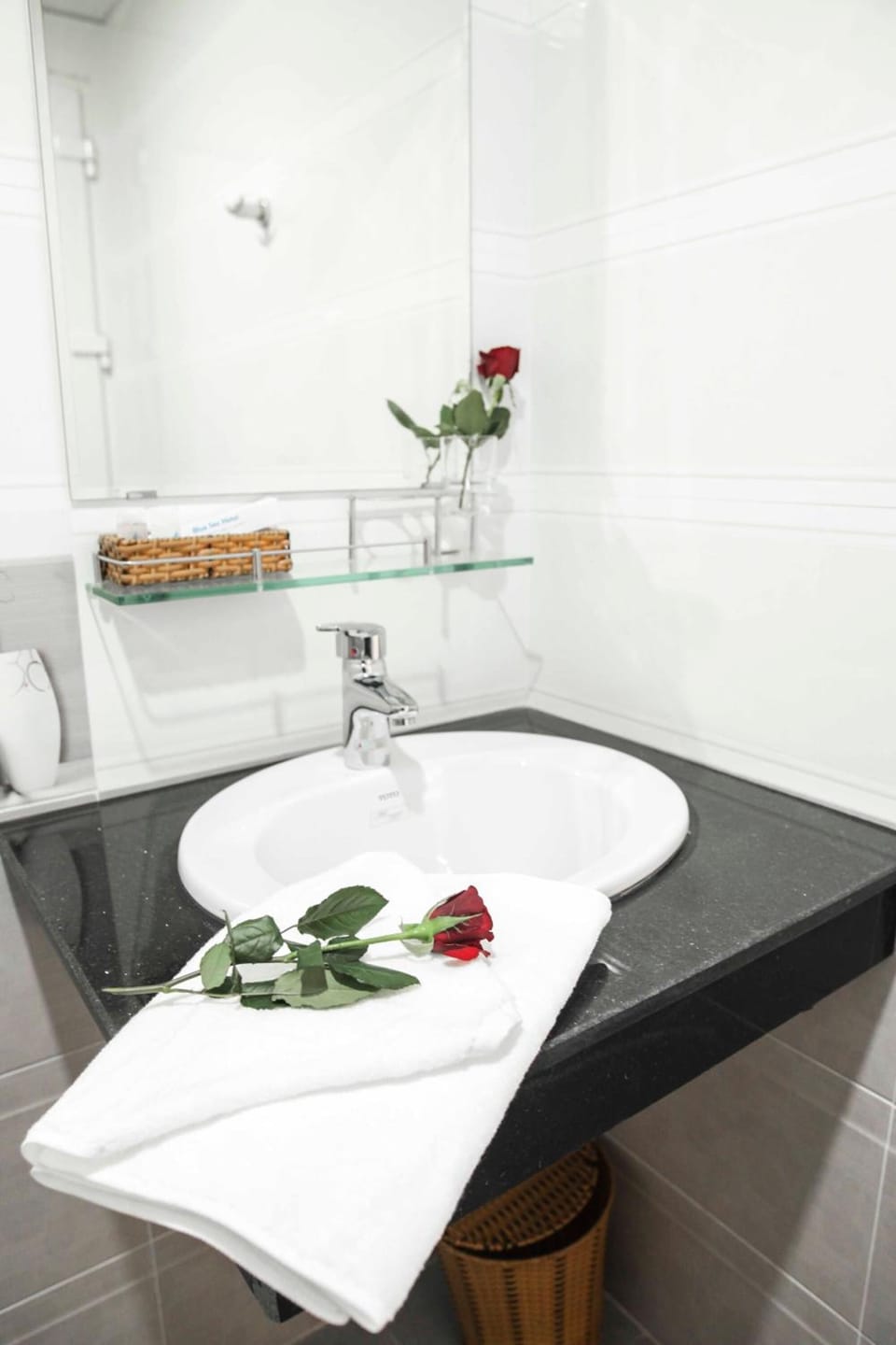 Shower, free toiletries, hair dryer, slippers