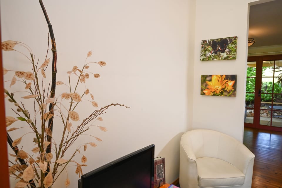 Lounge area leading into dining room.