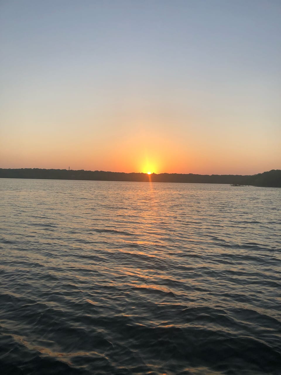 Sunset over Perry Lake within walking distance 