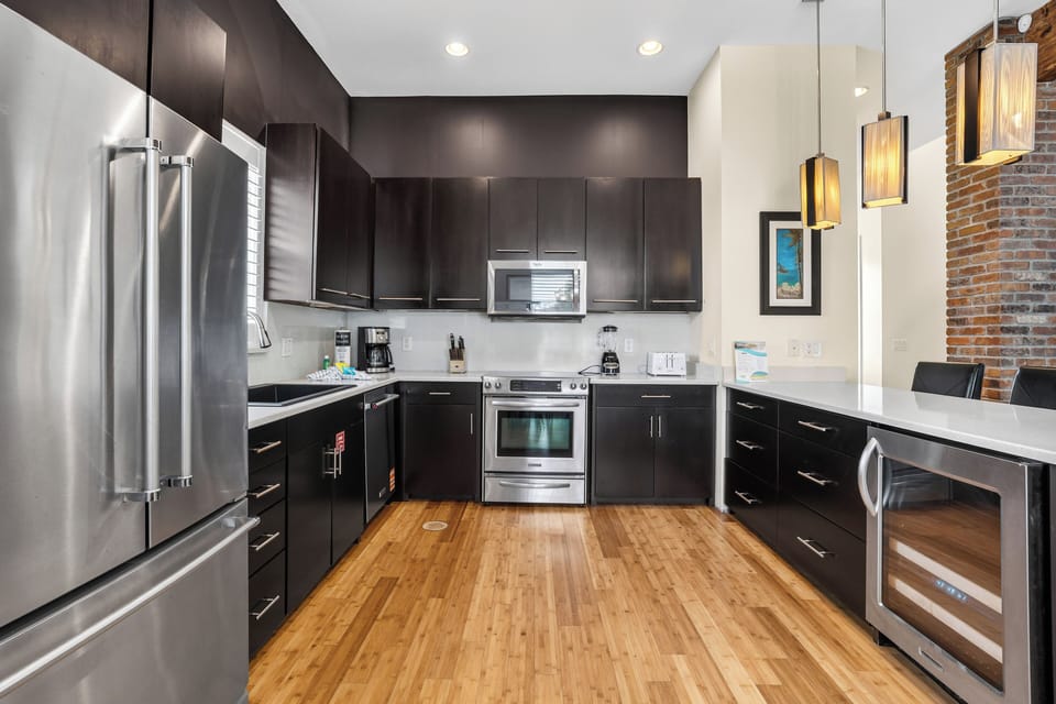 Open kitchen.