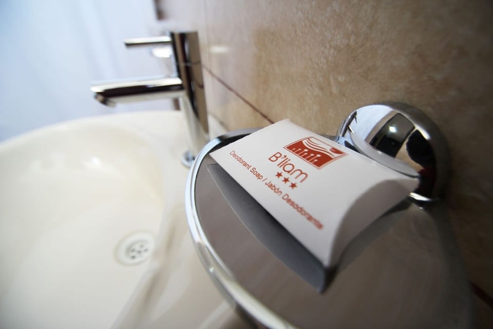 Shower, free toiletries, towels