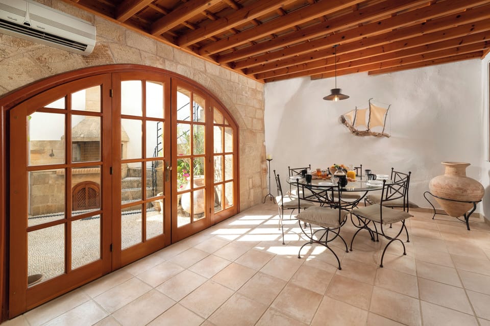 Villa Valasia Dining Area with Glazed Doors