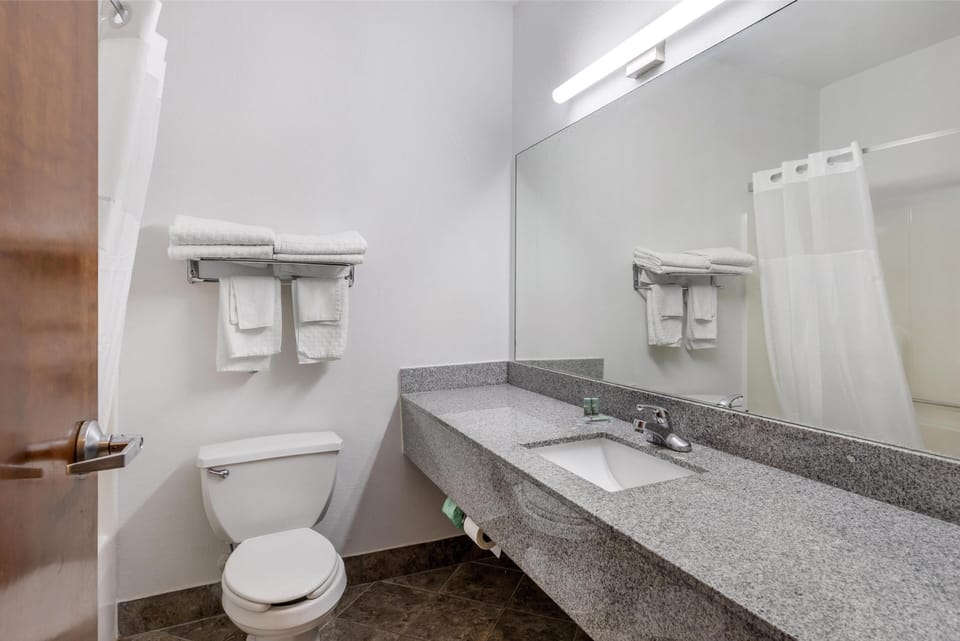 Suite, 1 King Bed, Non Smoking, Jetted Tub | Bathroom | Free toiletries, hair dryer, towels, soap