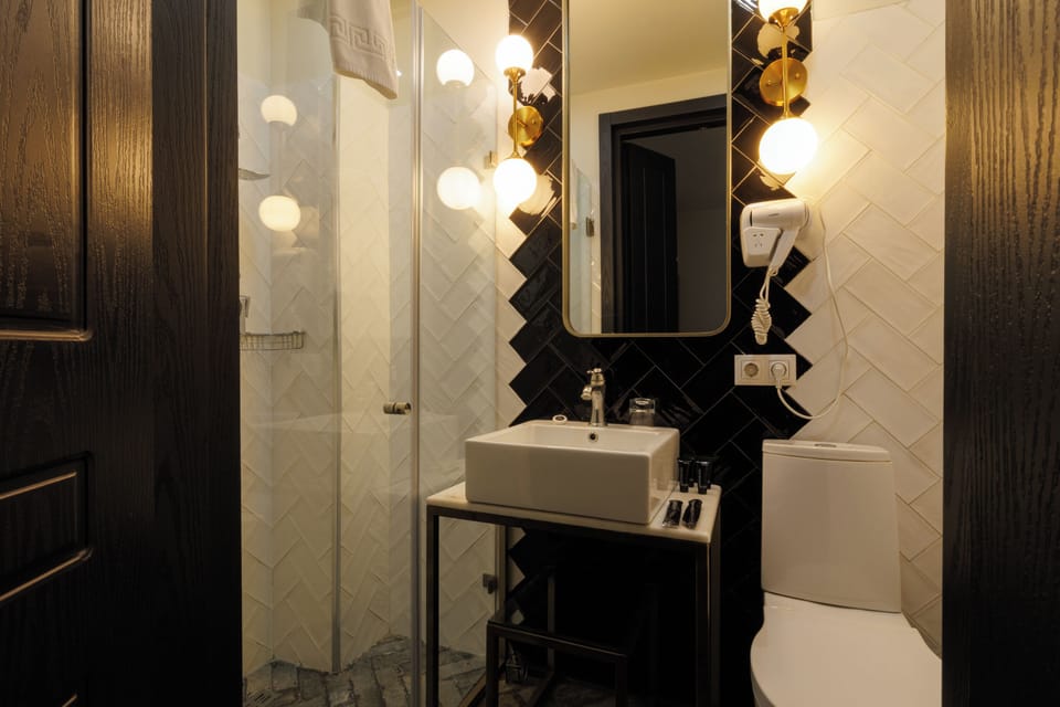 Economy Room, 1 King Bed | Bathroom | Free toiletries, hair dryer, slippers, bidet