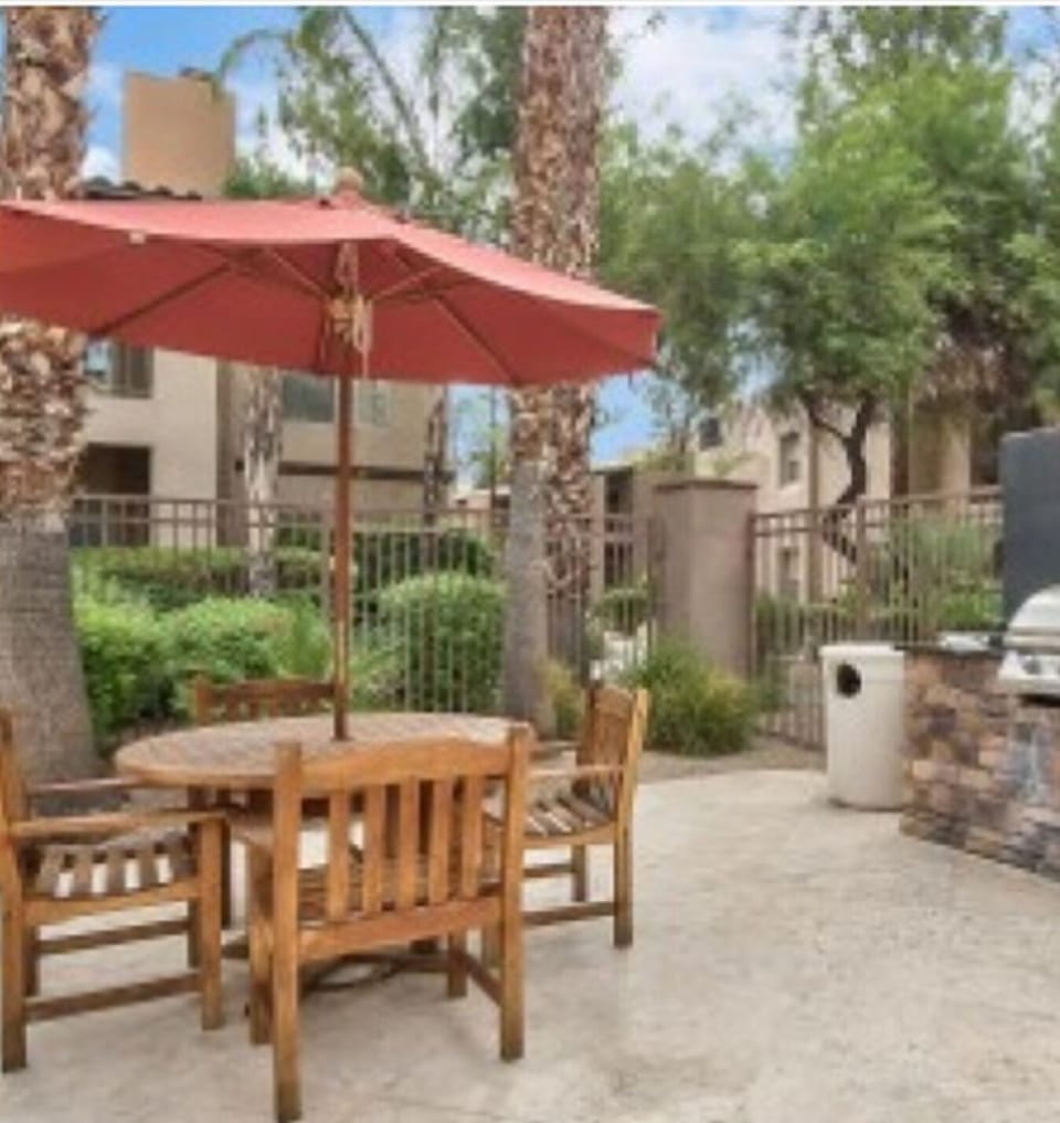 Pool patio and bbq area.