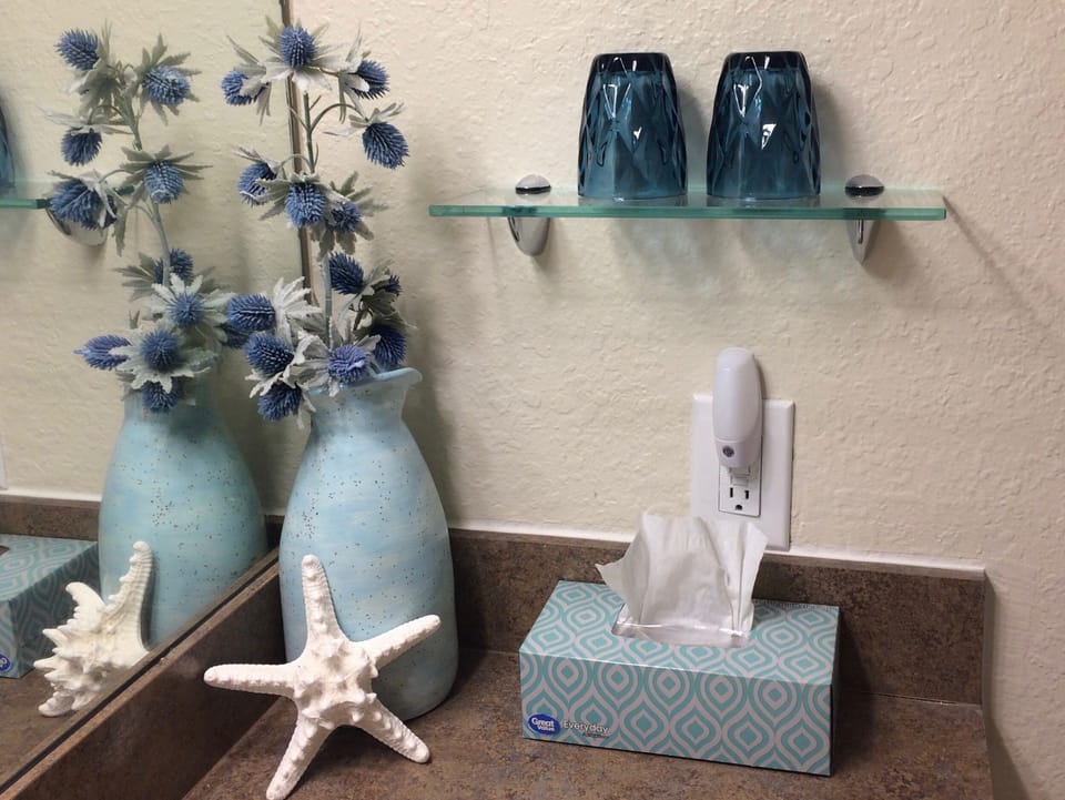 A splash of ocean color and a whimsical touch of the beaconing beach