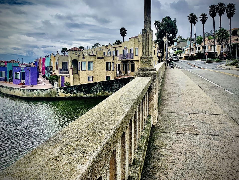 View of our Blue condo building (on right) from the Stockton Bridge.