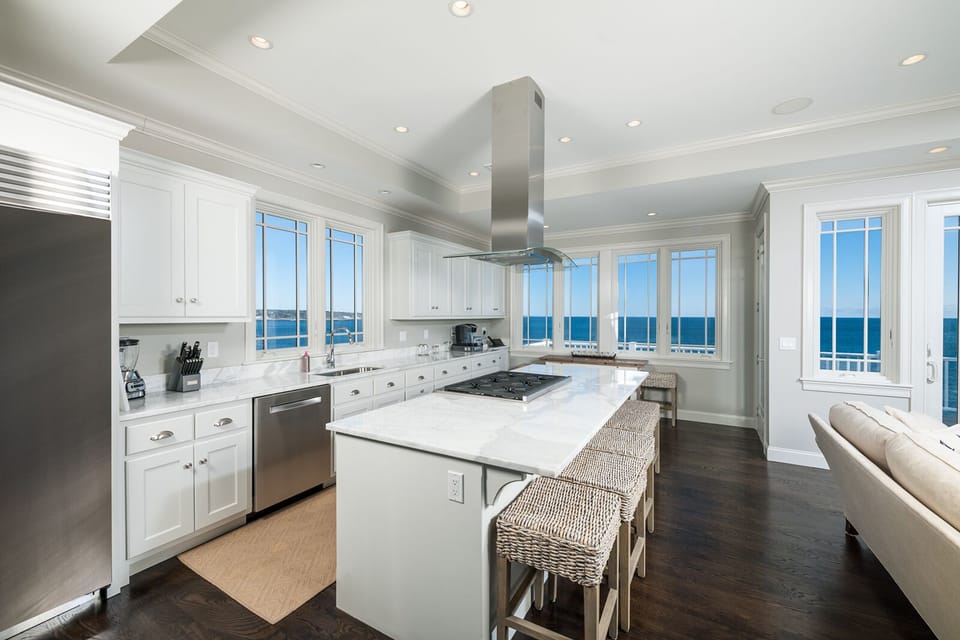 Center Island with Wolfe 6 Burner Stove & Oven.