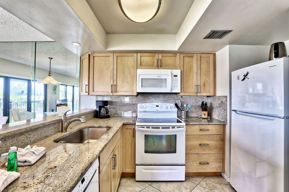 Kitchen with granite counter-tops