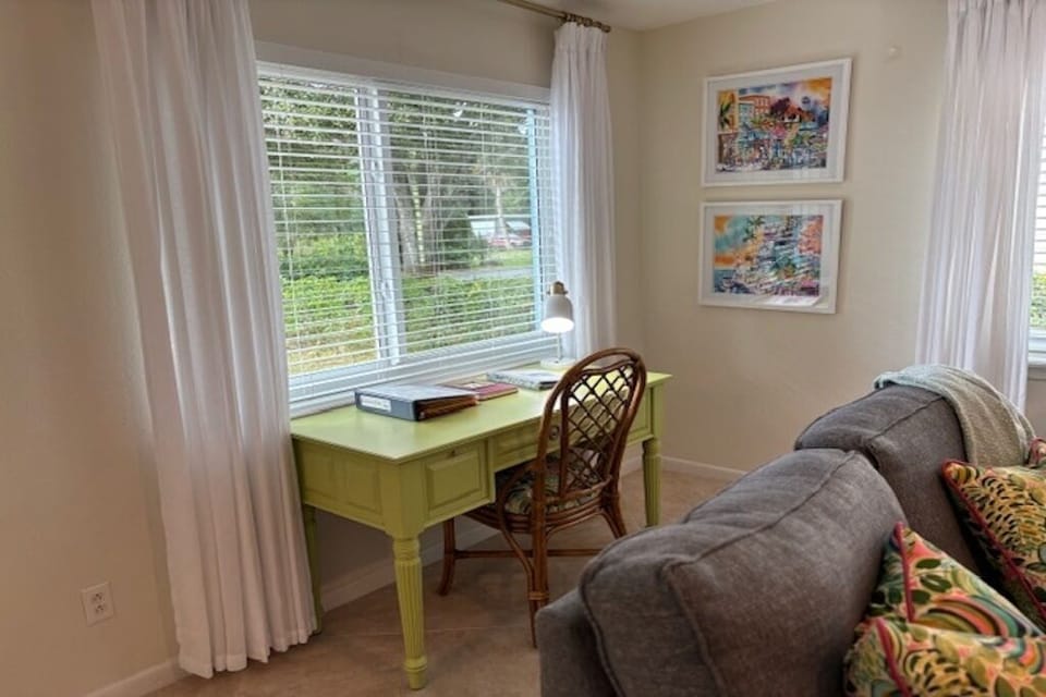 Designated work space - desk with street/sidewalk view