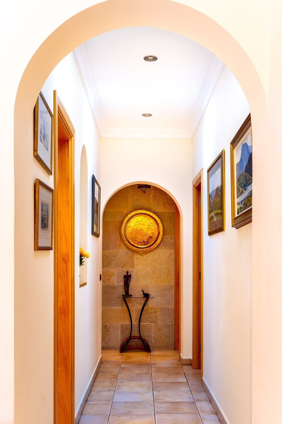Corridor with artworks
