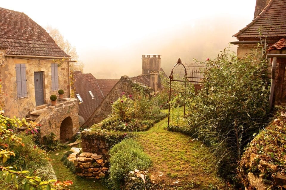 Cottage Side Garden in Fall
