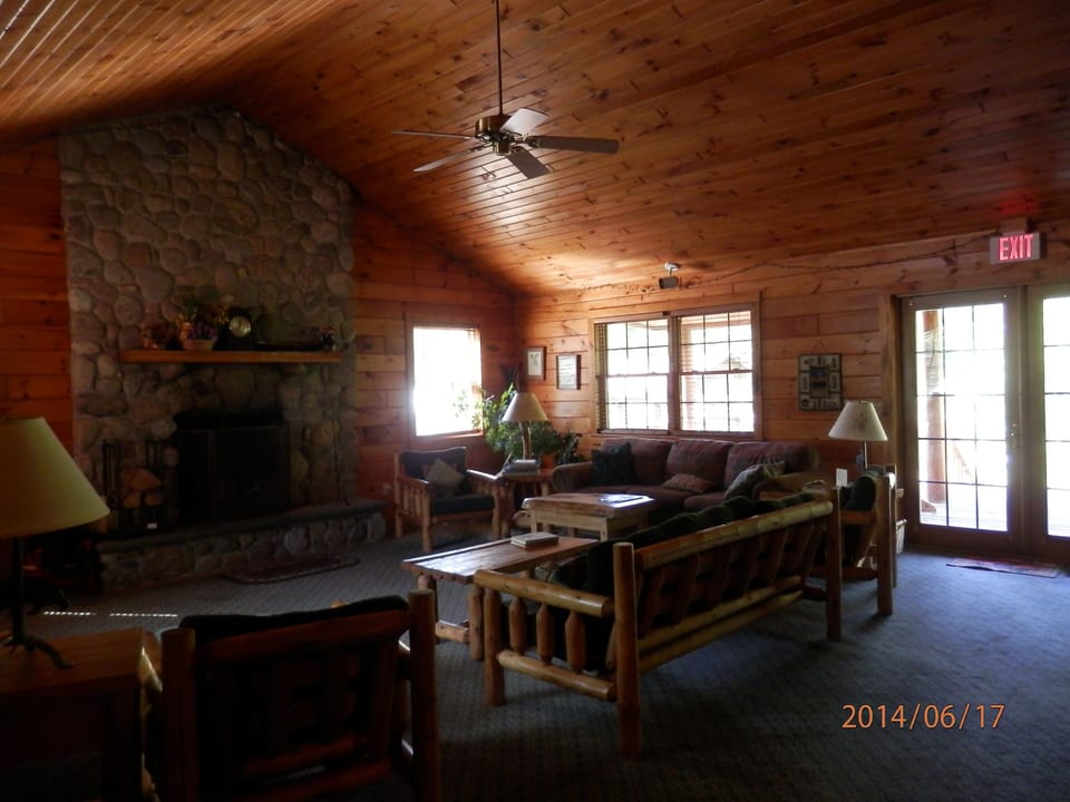 Great room with fireplace.