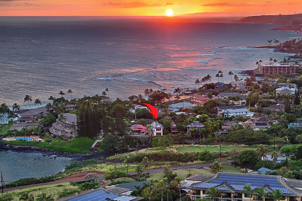 HALE HONU AERIAL SUNSET VIEW