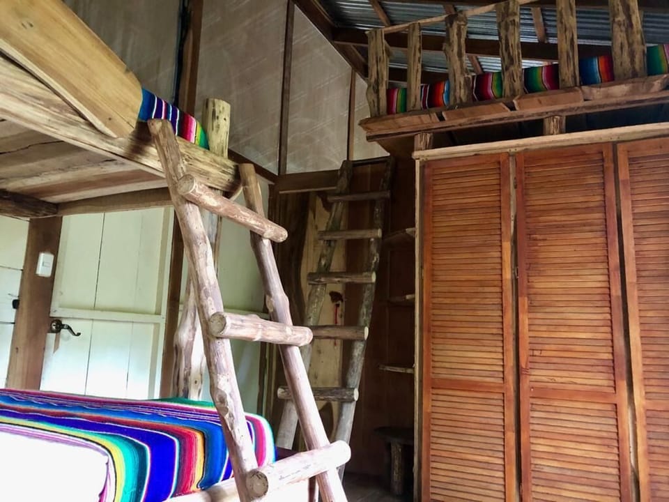 View to the exciting elevation of the crow's nest double bed.