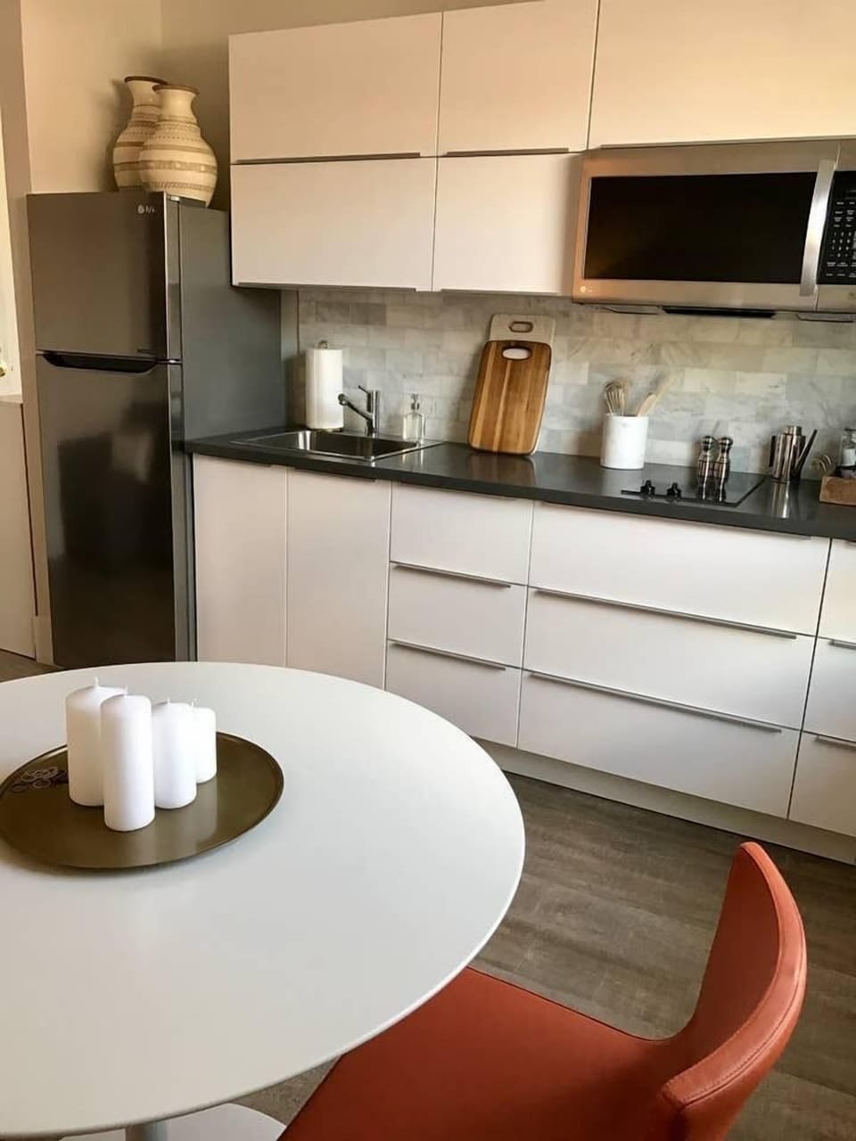 Microwave and Sink