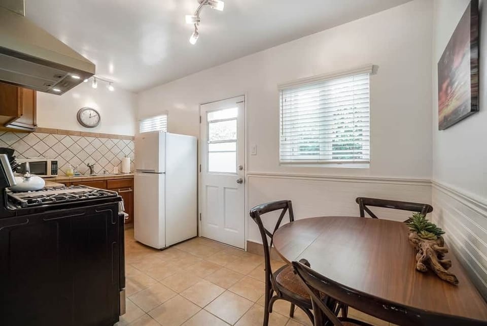 Kitchen door, dining area
