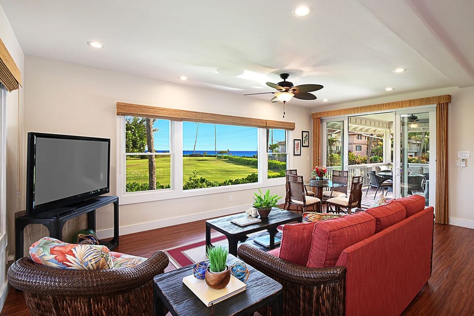 FIRST FLOOR LIVING ROOM WITH OCEAN VIEWS