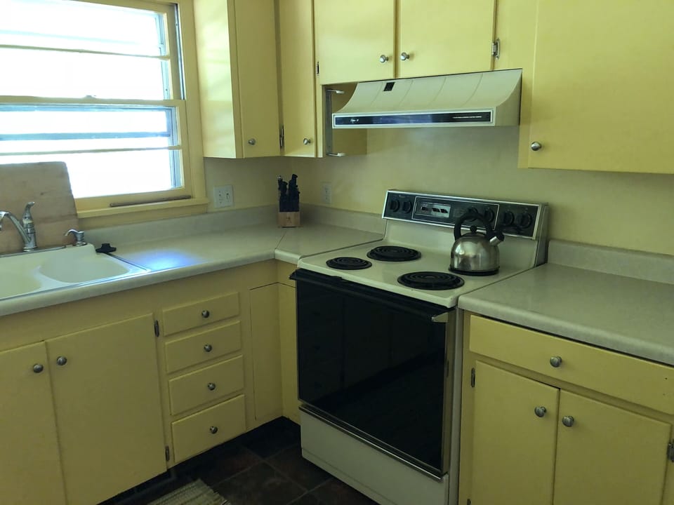 Kitchen with electric stove top
