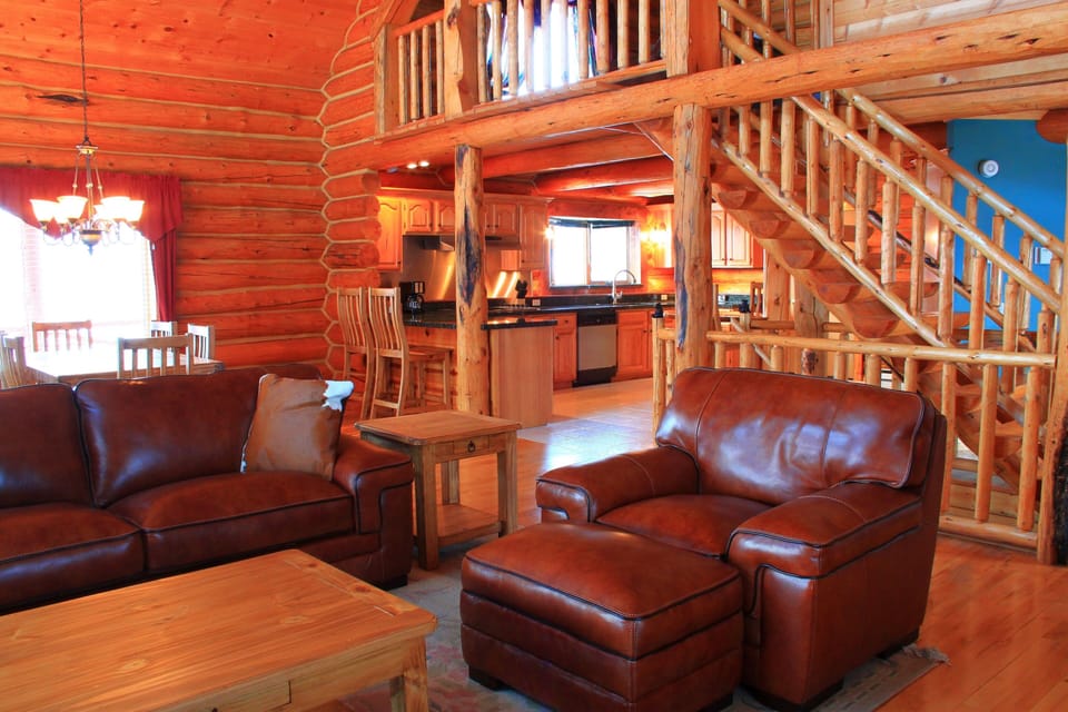 View of kitchen and upstairs