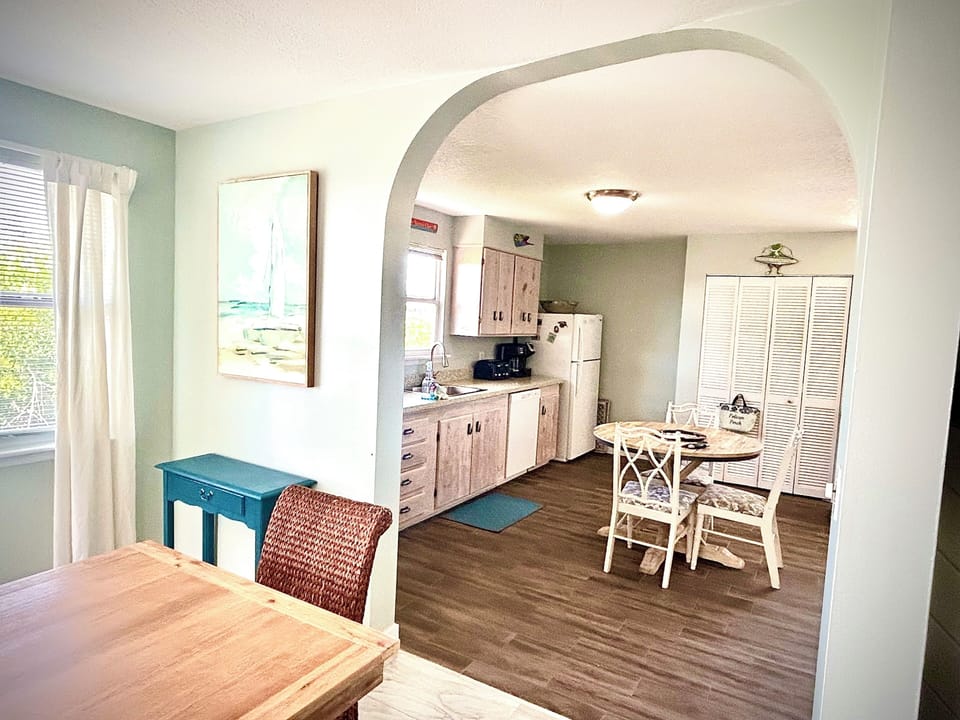 View of kitchen from dining room.