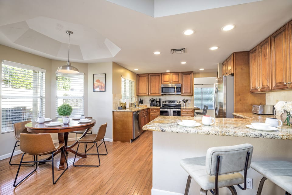 Huge kitchen with island, eating area, and everything you need!