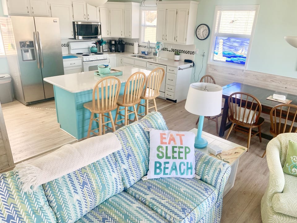 New Flooring Installed throughout entire cottage, Spring 2020, shown in photo