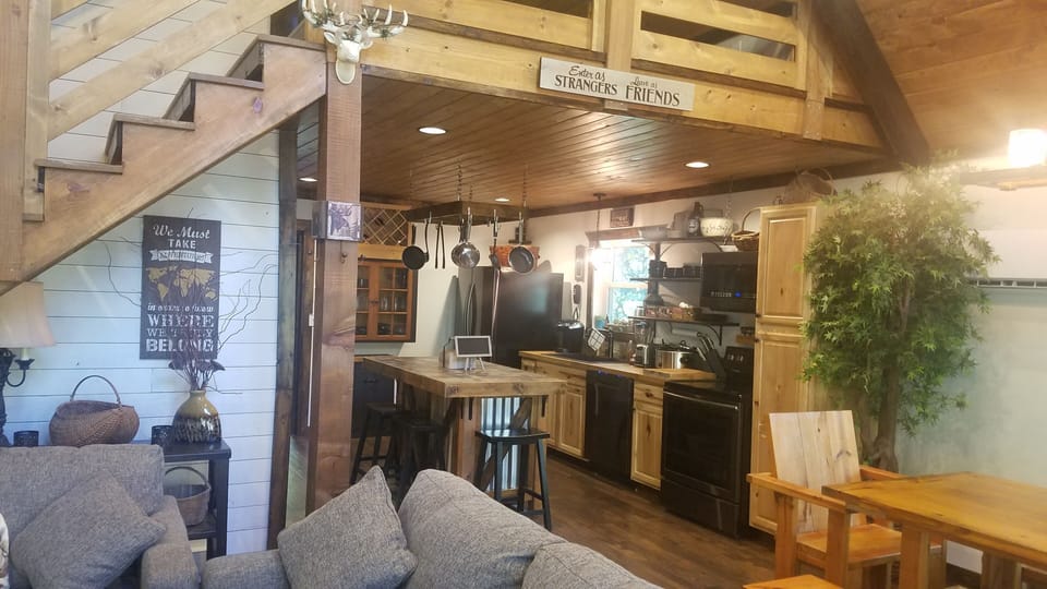 View of the kitchen area from the living room.