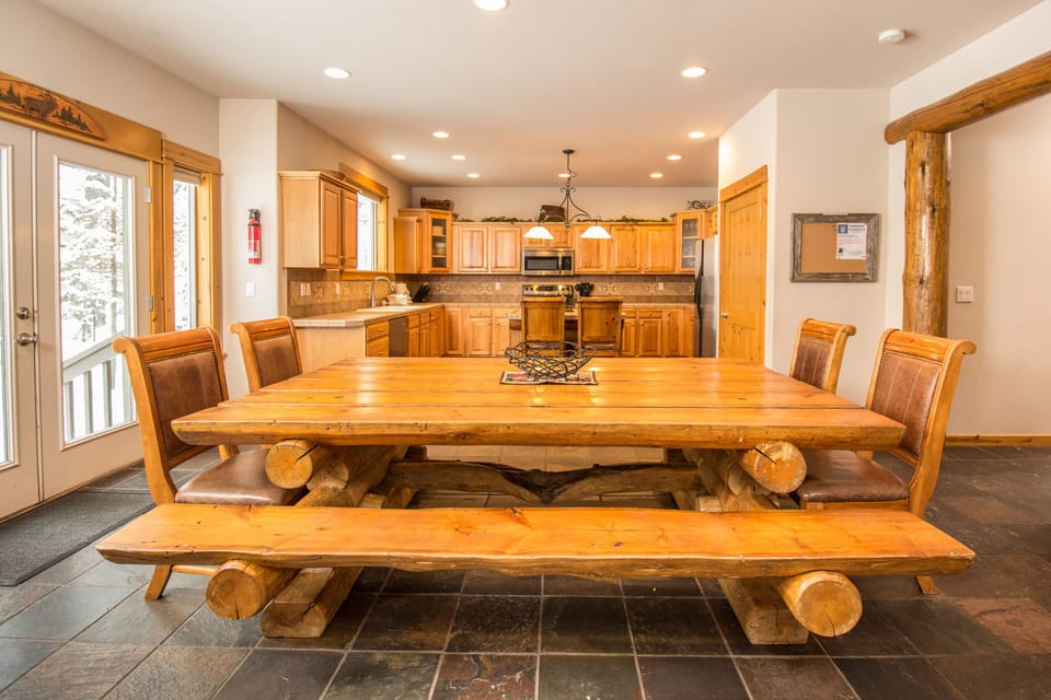 Custom Log Table - Seats 14 / Additional Seating at Kitchen Island and Pub Table