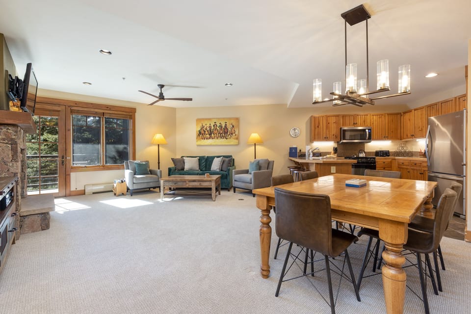 Living Room, Kitchen, and Dining Area
